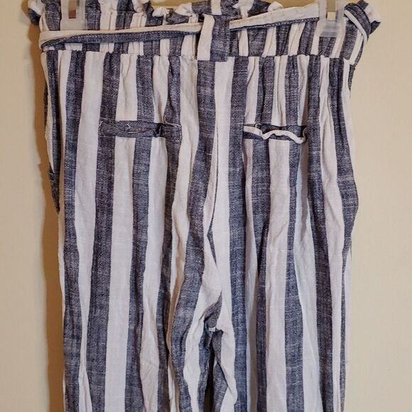 Indero striped Beachy Boho linen blend pants size Small - Picture 5 of 9